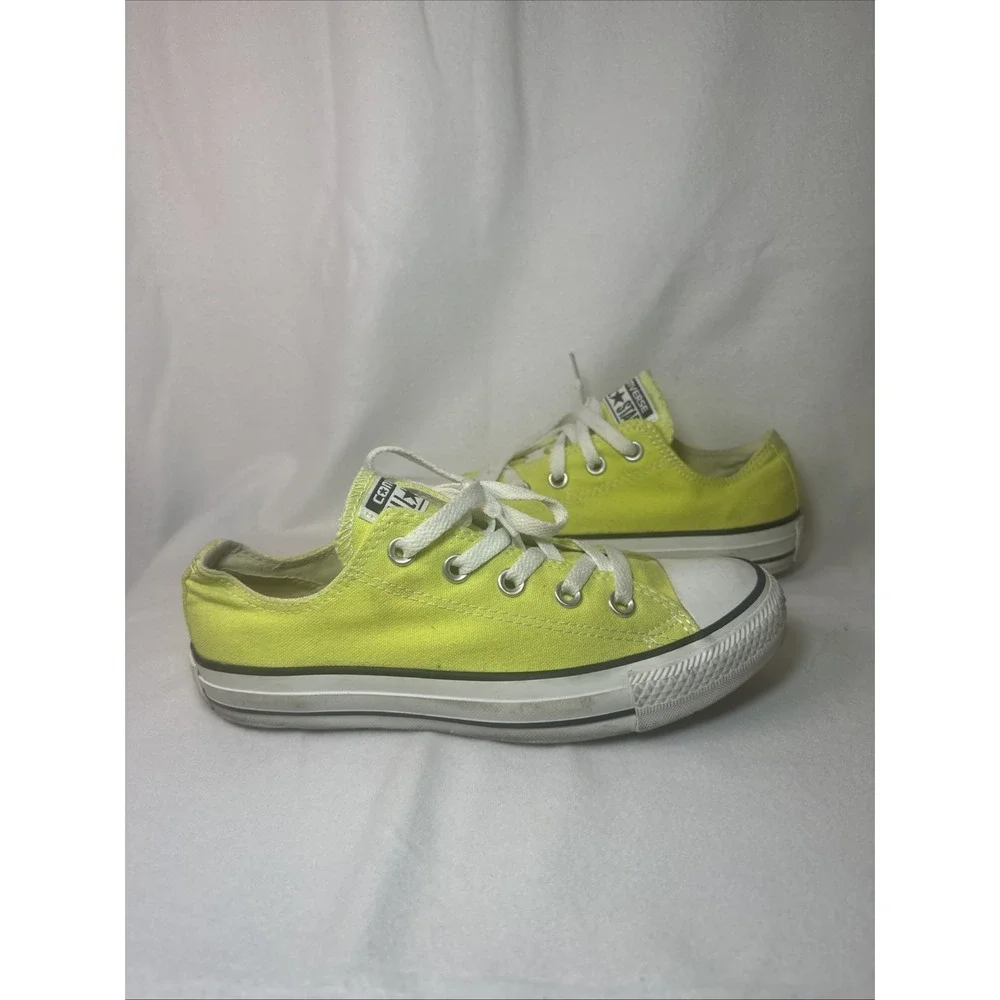Converse All Star Low Top Unisex Sneakers Yellow Mens 4 Womens 6 - Picture 4 of 9